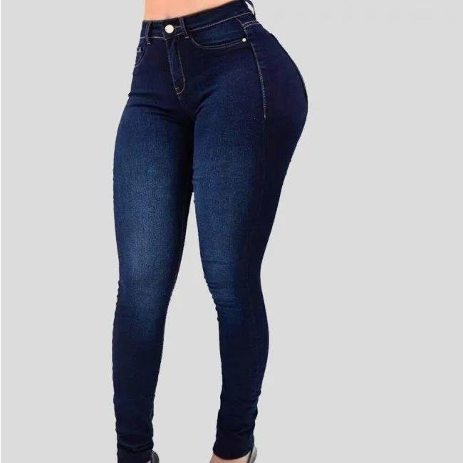 Xingqing Jeans Women Solid Color Winter Adults High Waisted Fleece